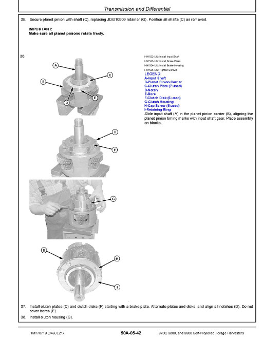 John Deere 9700, 9800 and 9900 Self-Propelled Forage Harvesters (SN: 622000-622999) Repair Manual (TM170719) John Deere 9700, 9800 and 9900 Self-Propelled Forage Harvesters (SN: 622000-622999) Repair Manual (TM170719)