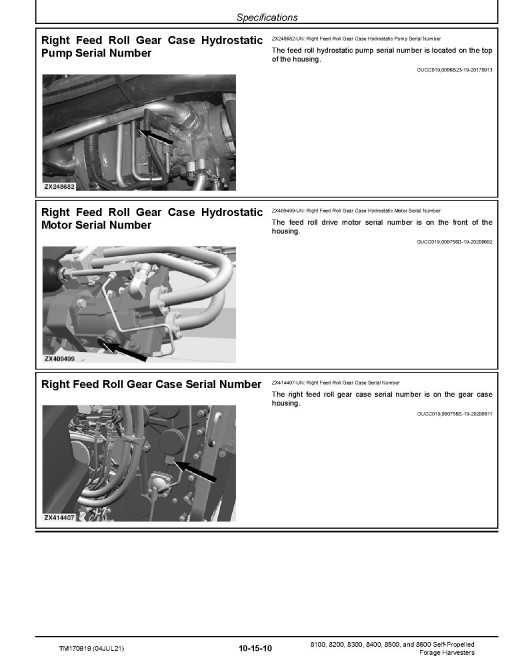 John Deere 8100, 8200, 8300, 8400, 8500 and 8600 Forage Harvesters Repair Manual (TM170919) John Deere 8100, 8200, 8300, 8400, 8500 and 8600 Forage Harvesters Repair Manual (TM170919)