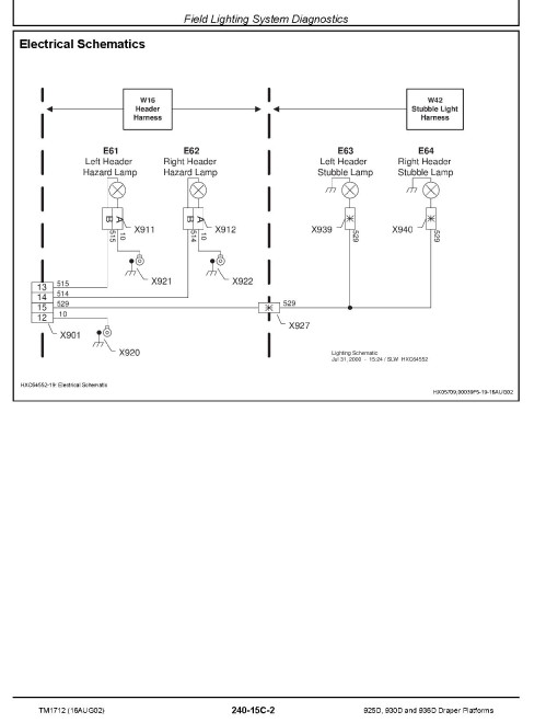John Deere 925D, 930D and 936D Draper Platforms Technical Manual (TM1712)