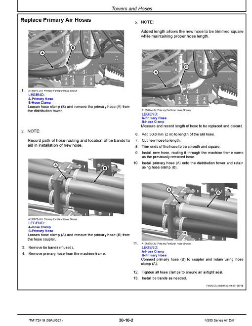 John Deere N500 Series Air Drill Repair Manual (TM172419)