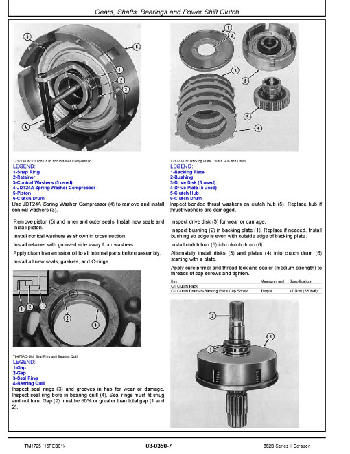 John Deere Series II 862B (SN. from 818323) Scrapers Repair Manual (TM1725) John Deere Series II 862B (SN. from 818323) Scrapers Repair Manual (TM1725)