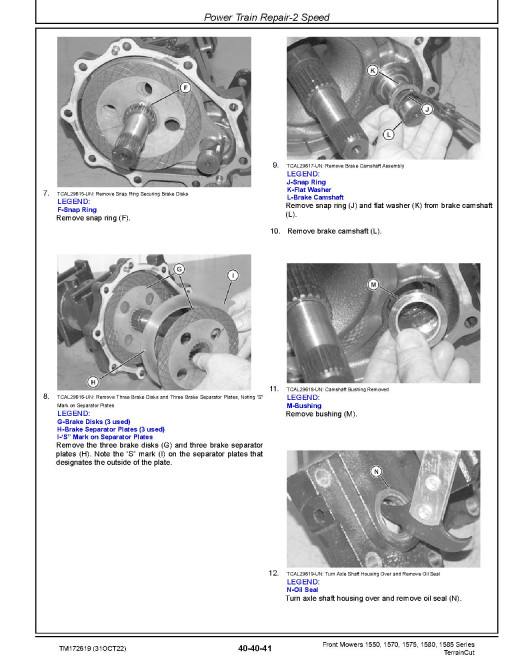 John Deere 1550, 1570, 1575, 1580 and 1585 TerrainCut Front Mowers Technical Manual (TM172619) John Deere 1550, 1570, 1575, 1580 and 1585 TerrainCut Front Mowers Technical Manual (TM172619)