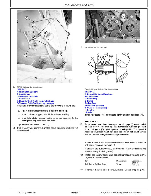 John Deere 915, 925 and 935 Rotary Mower-Conditioners Technical Manual (TM1727) John Deere 915, 925 and 935 Rotary Mower-Conditioners Technical Manual (TM1727)