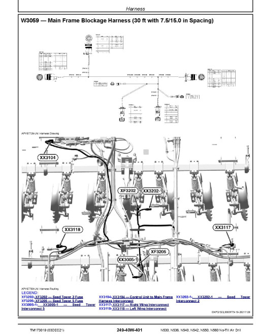 John Deere N530, N536, N540, N542, N550 and N560 No-Till Air Drill Diagnostic Manual (TM173019)