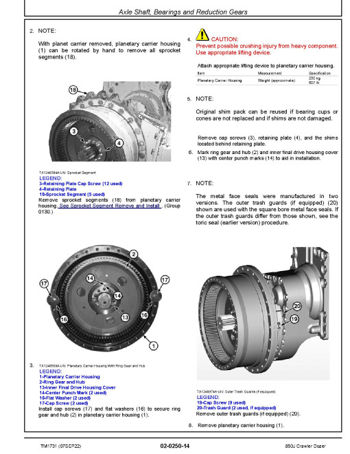 John Deere 850J Crawler Dozers with 6090HT001, 6081HT006 Engines Repair Manual (TM1731) John Deere 850J Crawler Dozers with 6090HT001, 6081HT006 Engines Repair Manual (TM1731)