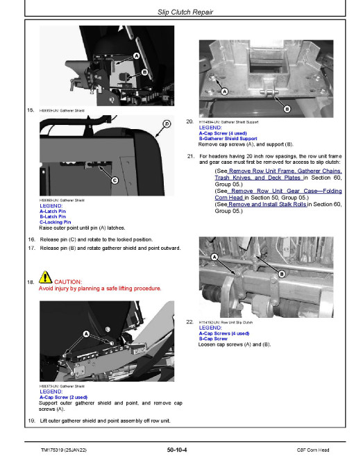 John Deere C8F Corn Heads Repair Manual (TM175319) John Deere C8F Corn Heads Repair Manual (TM175319)