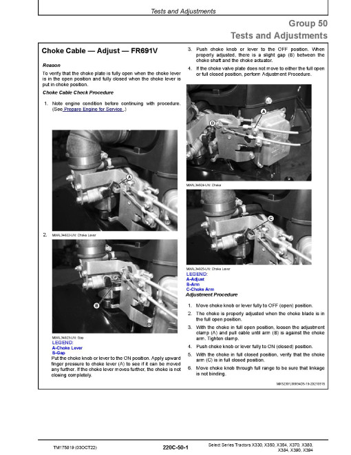 John Deere X330, X350, X354, X370, X380, X384, X390 and X394 Lawn Tractors Technical Manual (TM175819) John Deere X330, X350, X354, X370, X380, X384, X390 and X394 Lawn Tractors Technical Manual (TM175819)
