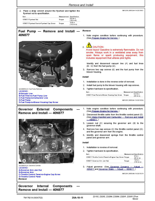 John Deere Z315E, Z320M, Z320R, Z325E, Z330M and Z330R Ztrak Zero-Turn Mowers Technical Manual (TM176219) John Deere Z315E, Z320M, Z320R, Z325E, Z330M and Z330R Ztrak Zero-Turn Mowers Technical Manual (TM176219)