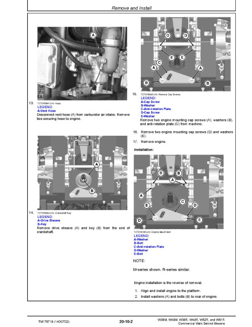 John Deere W36M, W36R, W48M, W48R, W52R and W61R Commercial Walk-Behind Mowers Technical Manual (TM176719) John Deere W36M, W36R, W48M, W48R, W52R and W61R Commercial Walk-Behind Mowers Technical Manual (TM176719)
