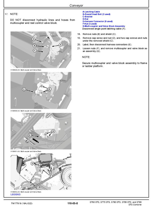 John Deere S760 STS, S770 STS, S780 STS, S785 STS and S790 STS Combines Repair Manual (TM177919) John Deere S760 STS, S770 STS, S780 STS, S785 STS and S790 STS Combines Repair Manual (TM177919)