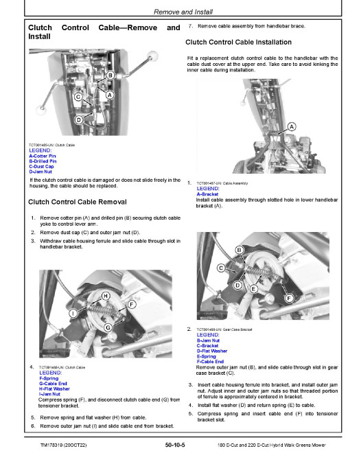 John Deere E-Cut Hybrid 180 (SN from 110001) and E-Cut Hybrid 220 (SN from 140001) Walk Greens Mowers Technical Manual (TM178319)