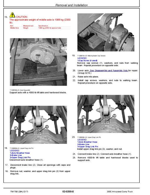 John Deere 300C Articulated Dump Trucks Repair Manual (TM1788)
