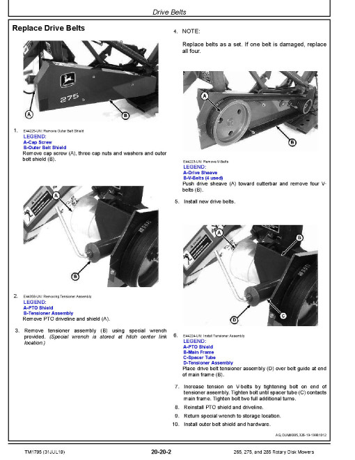 John Deere 265, 275 and 285 Rotary Disk Mowers Technical Manual (TM1795) John Deere 265, 275 and 285 Rotary Disk Mowers Technical Manual (TM1795)