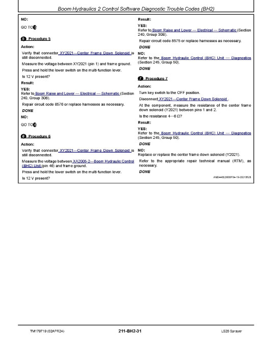 John Deere LS20 (SN: 022001-023999) Mounted Sprayers (North America) Diagnostic Technical Manual (TM179719)