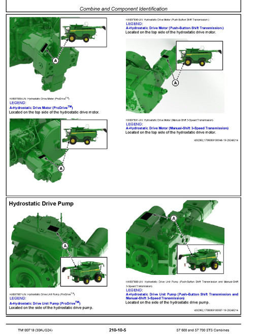 John Deere S7 600 and S7 700 STS (MY2025-2026) Combines Diagnostic Manual (TM180719)