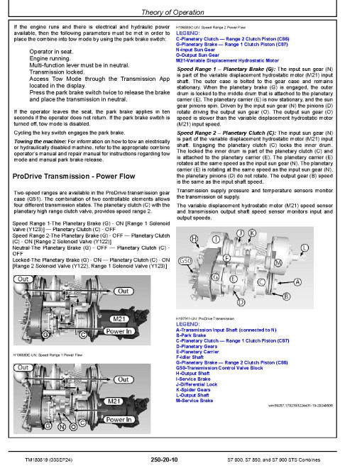 John Deere S7 800, S7 850 and S7 900 (MY2025-2026) Combines Diagnostic Manual (TM180819)