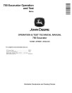 John Deere 750 Crawler Excavators (Metric) Operation and Test Manual (TM1809)