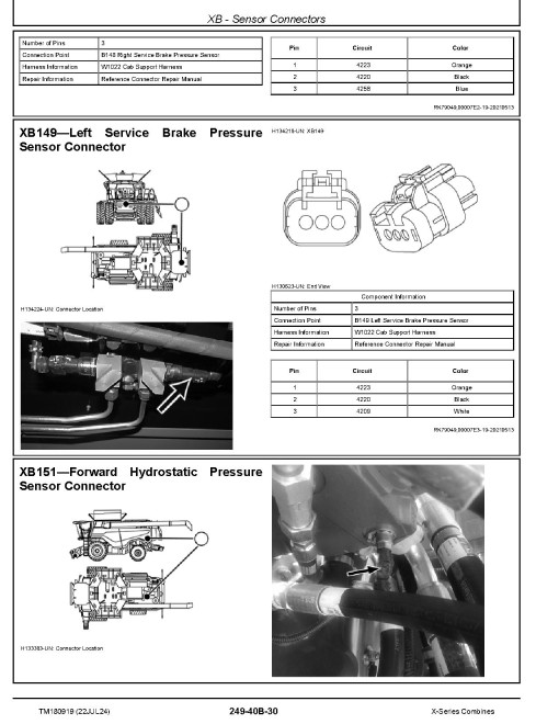 John Deere X9 1000 and X9 1100 (MY2025) Combines Diagnostic Manual (TM180919)