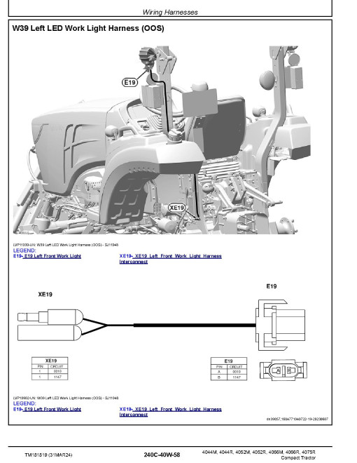 John Deere 4044M, 4044R, 4052M, 4052R, 4066M, 4066R and 4075R Compact Tractors (SN: PR000001-) Technical Manual (TM181819)