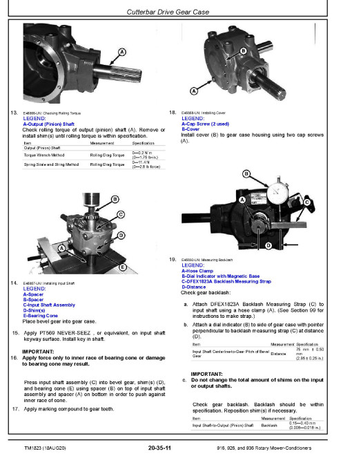 John Deere 916, 926 and 936 Rotary Mower-Conditioners Repair Manual (TM1823) John Deere 916, 926 and 936 Rotary Mower-Conditioners Repair Manual (TM1823)