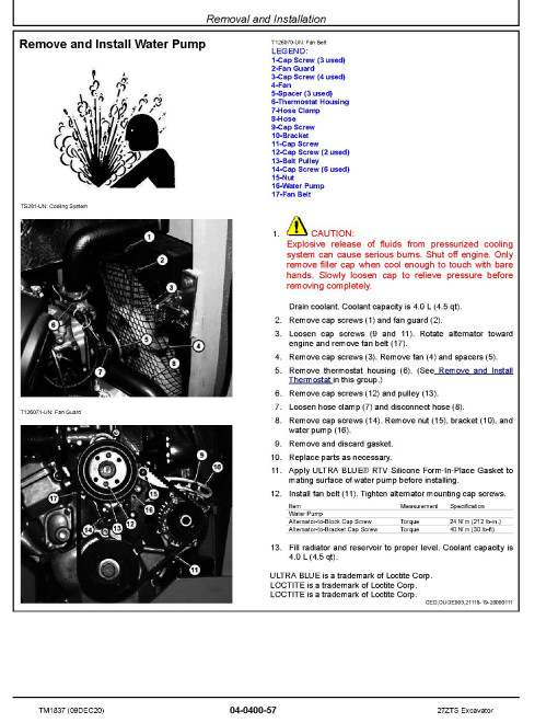 John Deere 27ZTS Compact Excavators (Metric) Repair Manual (TM1837) John Deere 27ZTS Compact Excavators (Metric) Repair Manual (TM1837)