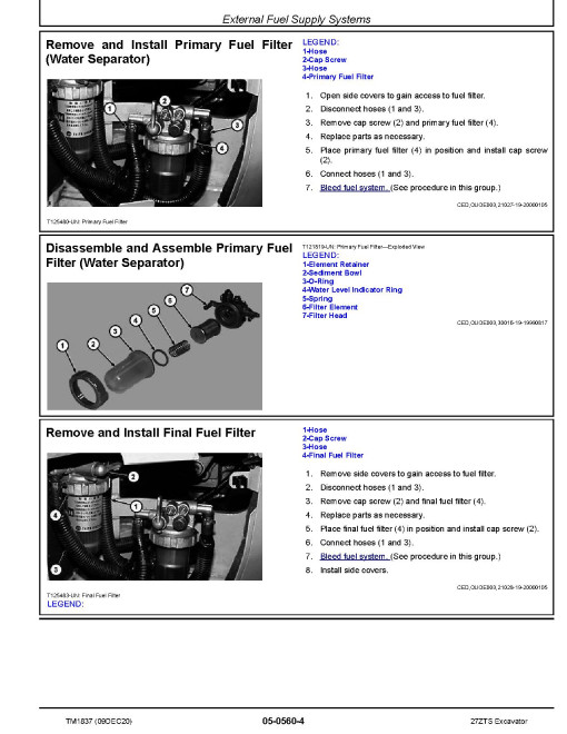John Deere 27ZTS Compact Excavators (Metric) Repair Manual (TM1837) John Deere 27ZTS Compact Excavators (Metric) Repair Manual (TM1837)