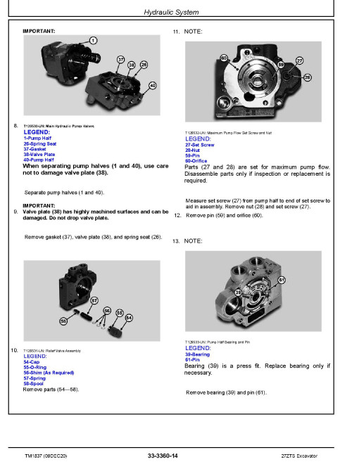 John Deere 27ZTS Compact Excavators (Metric) Repair Manual (TM1837) John Deere 27ZTS Compact Excavators (Metric) Repair Manual (TM1837)