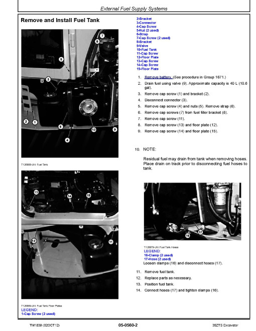 John Deere 35ZTS Compact Excavators (Metric) Repair Manual (TM1839) John Deere 35ZTS Compact Excavators (Metric) Repair Manual (TM1839)