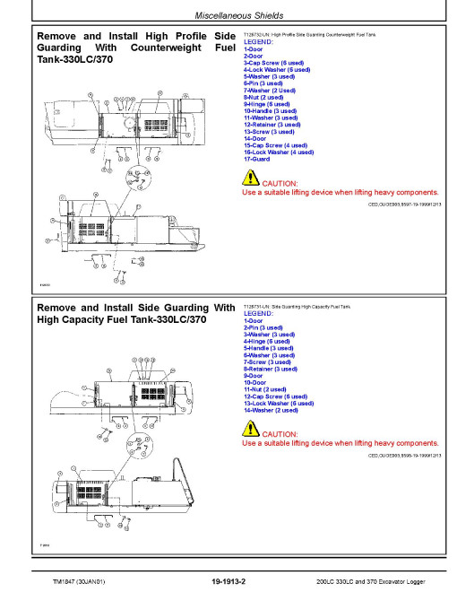 John Deere 200LC, 330LC and 370 Excavator Loggers Repair Manual Supplement (TM1847) John Deere 200LC, 330LC and 370 Excavator Loggers Repair Manual Supplement (TM1847)