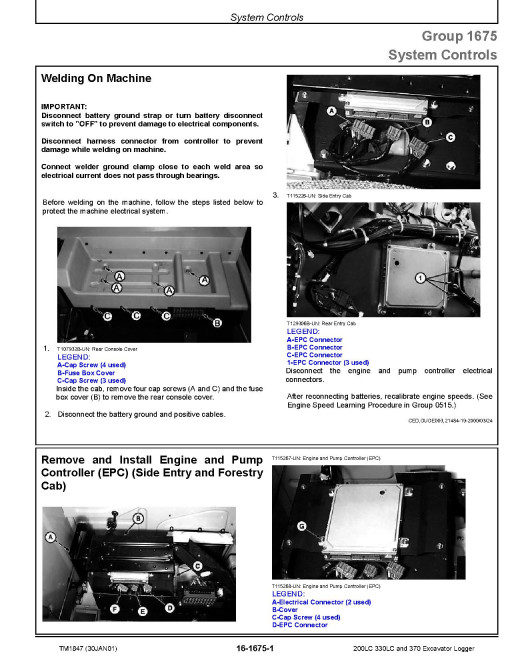 John Deere 200LC, 330LC and 370 Excavator Loggers Repair Manual Supplement (TM1847) John Deere 200LC, 330LC and 370 Excavator Loggers Repair Manual Supplement (TM1847)