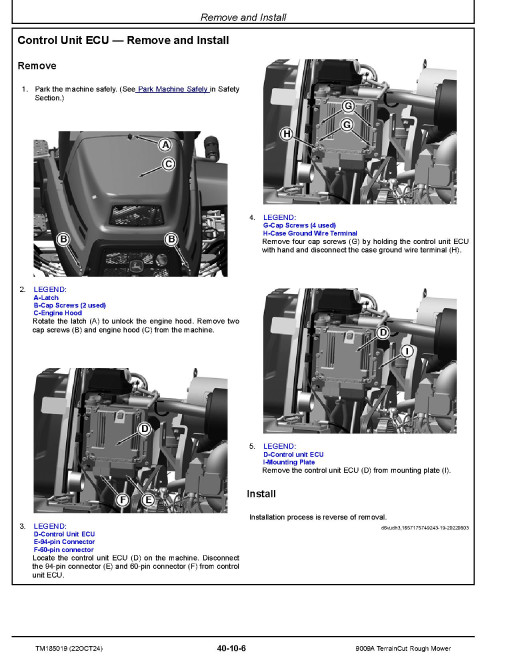 John Deere TerrainCut 9009A (SN from 090001) Rough Mowers Technical Manual (TM185019)