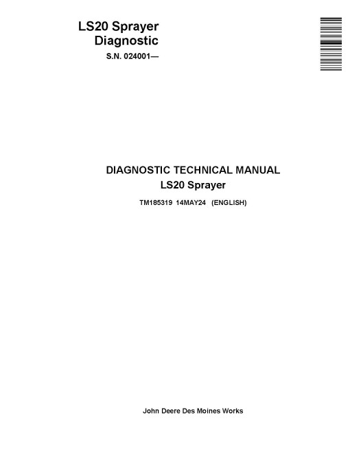 John Deere LS20 (SN from 024001) Mounted Sprayers Diagnostic Technical Manual (TM185319)