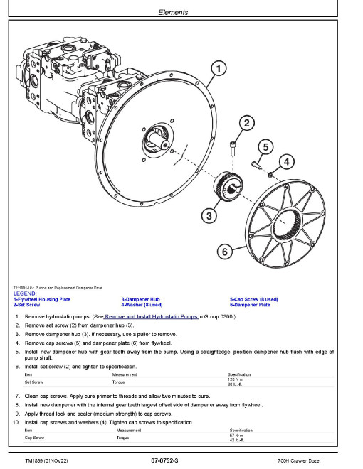 John Deere 700H Crawler Dozers Repair Manual (TM1859) John Deere 700H Crawler Dozers Repair Manual (TM1859)