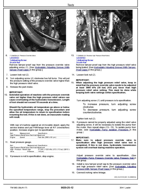 John Deere 304H Compact 4WD Loaders Operation and Test Manual (TM1863) John Deere 304H Compact 4WD Loaders Operation and Test Manual (TM1863)