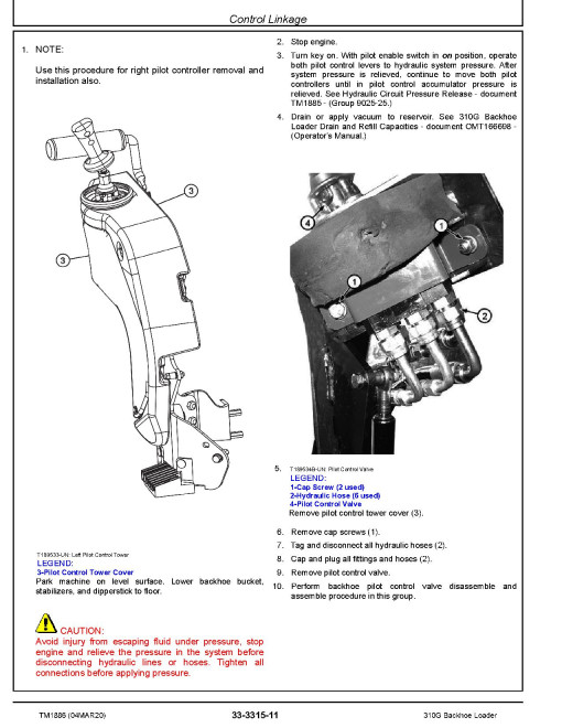 John Deere 310G Backhoe Loaders Repair Manual (TM1886) John Deere 310G Backhoe Loaders Repair Manual (TM1886)