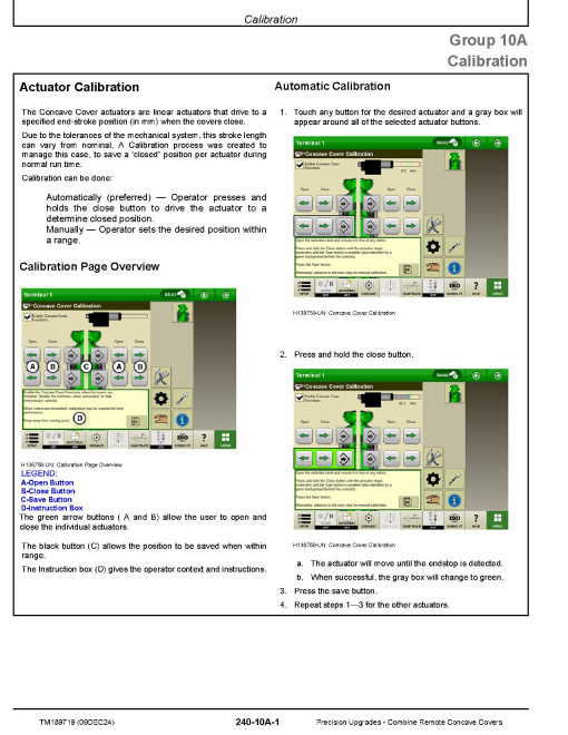 John Deere Combine Remote Concave Covers (X1000, X1100) Precision Upgrades Technical Manual (TM189719)
