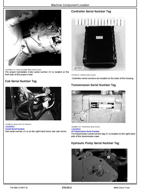 John Deere 9986 Cotton Pickers Diagnostic Manual (TM1899) John Deere 9986 Cotton Pickers Diagnostic Manual (TM1899)