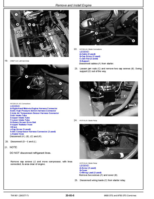 John Deere 9650 STS (SN: 000001-695500) and 9750 STS (SN: 000001-695600) Combines Repair Manual (TM1901) John Deere 9650 STS (SN: 000001-695500) and 9750 STS (SN: 000001-695600) Combines Repair Manual (TM1901)