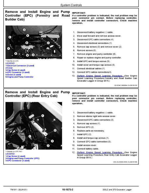 John Deere 330LC and 370 (SN: 081001-) Excavator Loggers Repair Manual Supplement (TM1911) John Deere 330LC and 370 (SN: 081001-) Excavator Loggers Repair Manual Supplement (TM1911)