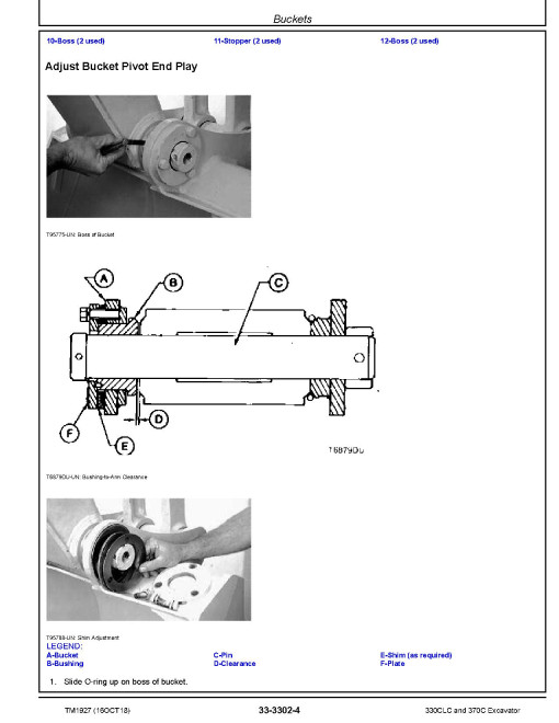 John Deere 330C LC and 370C Crawler Excavators Repair Manual (TM1927) John Deere 330C LC and 370C Crawler Excavators Repair Manual (TM1927)