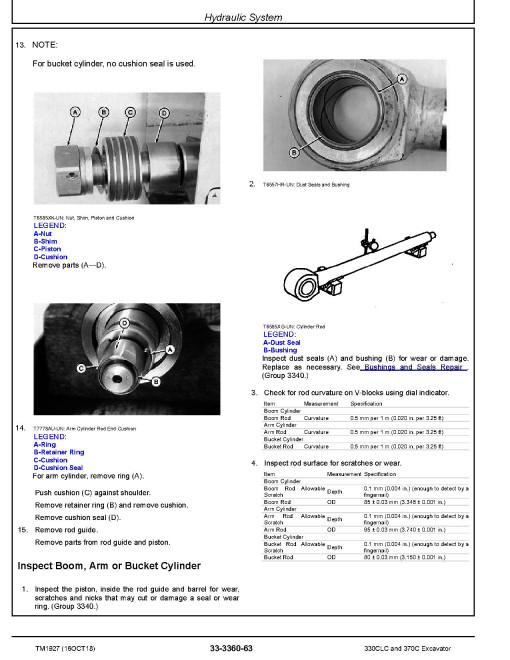 John Deere 330C LC and 370C Crawler Excavators Repair Manual (TM1927) John Deere 330C LC and 370C Crawler Excavators Repair Manual (TM1927)
