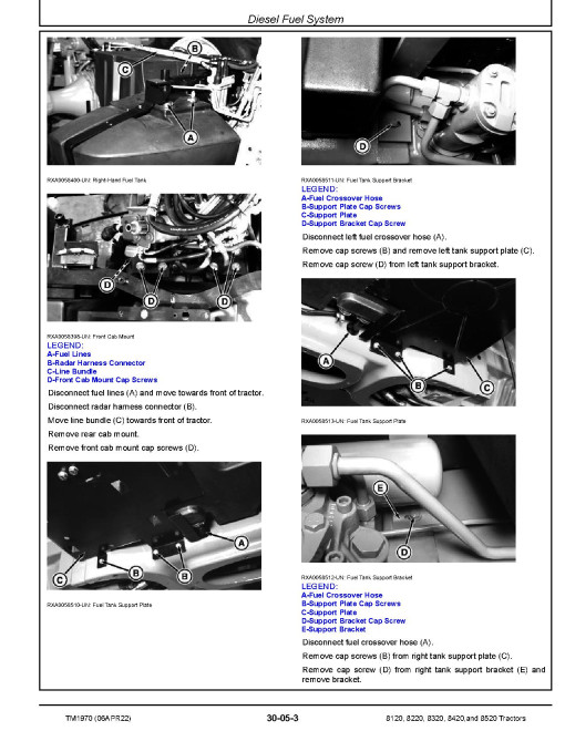 John Deere 8120, 8220, 8320, 8420 and 8520 Tractors Repair Manual (TM1970) John Deere 8120, 8220, 8320, 8420 and 8520 Tractors Repair Manual (TM1970)