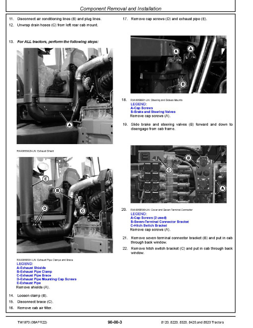 John Deere 8120, 8220, 8320, 8420 and 8520 Tractors Repair Manual (TM1970) John Deere 8120, 8220, 8320, 8420 and 8520 Tractors Repair Manual (TM1970)