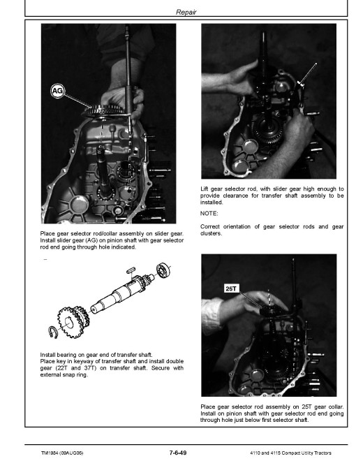 John Deere 4110 and 4115 Compact Utility Tractors Technical Manual (TM1984) John Deere 4110 and 4115 Compact Utility Tractors Technical Manual (TM1984)