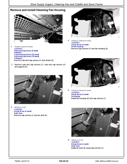 John Deere 9450 (SN. from 695101), 9550 (SN. from 695201) and 9650 (SN. from 695301) Combines Repair Manual (TM2001) John Deere 9450 (SN. from 695101), 9550 (SN. from 695201) and 9650 (SN. from 695301) Combines Repair Manual (TM2001)