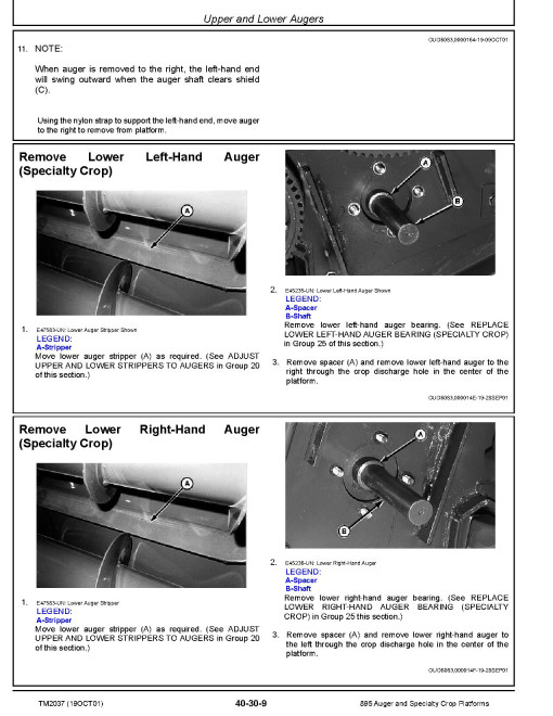John Deere 895 Auger and Specialty Crop Platforms Technical Manual (TM2037) John Deere 895 Auger and Specialty Crop Platforms Technical Manual (TM2037)