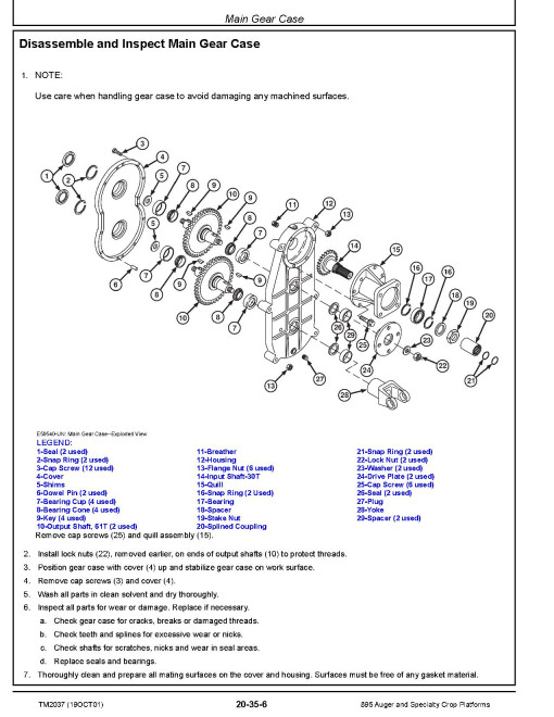 John Deere 895 Auger and Specialty Crop Platforms Technical Manual (TM2037) John Deere 895 Auger and Specialty Crop Platforms Technical Manual (TM2037)