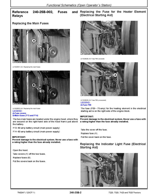 John Deere 7220, 7320, 7420 and 7520 Tractors Operation and Test Manual (TM2047) John Deere 7220, 7320, 7420 and 7520 Tractors Operation and Test Manual (TM2047)