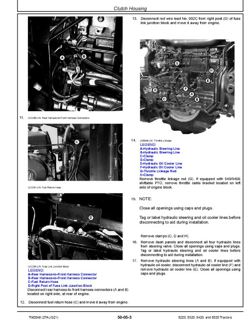 John Deere 5220, 5320, 5420 and 5520 Tractors Repair Manual (TM2048) John Deere 5220, 5320, 5420 and 5520 Tractors Repair Manual (TM2048)