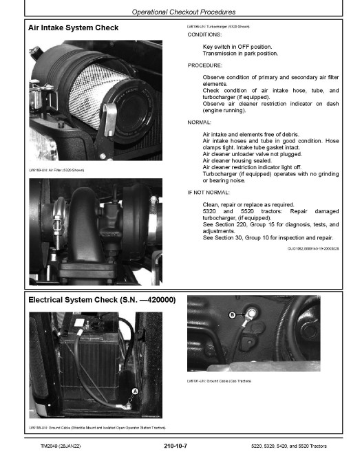 John Deere 5220, 5320, 5420 and 5520 Tractors Diagnostic Manual (TM2049) John Deere 5220, 5320, 5420 and 5520 Tractors Diagnostic Manual (TM2049)